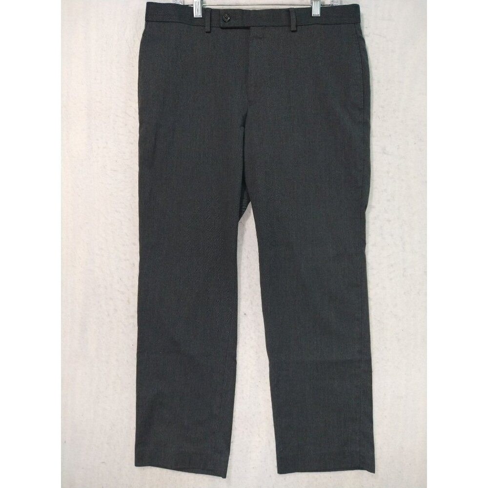Ralph Lauren Dress Pants Mens 34x32 Gray Flat Front Straight Leg Mid Rise